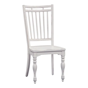 Liberty Furniture Magnolia Manor Wood Spindle Back Side Chair, Antique White & Weathered Bark (Set of 2)