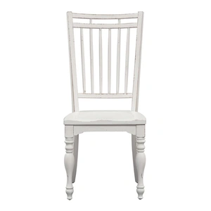 Liberty Furniture Magnolia Manor Wood Spindle Back Side Chair, Antique White & Weathered Bark (Set of 2)