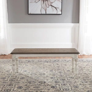 Liberty Furniture Magnolia Manor Farmhouse Dining Set | Antique White & Wood, Antique White & Weathered Bark
