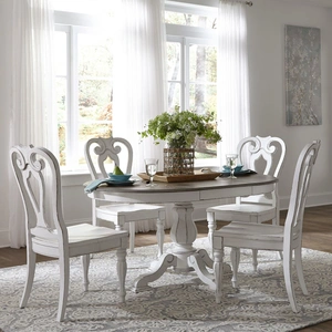 Liberty Furniture Magnolia Manor Oval Pedestal Dining Set | Extendable Table
