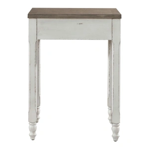 Liberty Furniture Magnolia Manor Square Wood Corner Filler, Antique White & Weathered Bark
