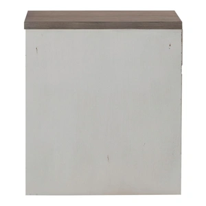 Liberty Furniture Magnolia Manor Wood Mobile File Cabinet w/2 Drawers, Antique White & Weathered Bark