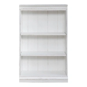 Liberty Furniture Magnolia Manor Wood 48-Inch Bookcase, Antique White & Weathered Bark
