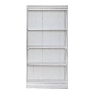 Liberty Furniture Magnolia Manor Wood 60-Inch Bookcase, Antique White & Weathered Bark