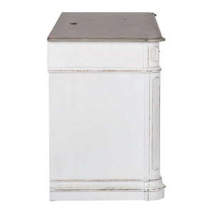 Liberty Furniture Magnolia Manor Wood Credenza w/7 Drawers, Antique White & Weathered Bark