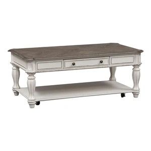 Liberty Furniture Magnolia Manor Antique White Wood Cocktail Table | LibertyMagnolia Manor Antique White Wood Cocktail Table | Liberty Furniture