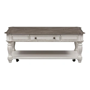 Liberty Furniture Magnolia Manor Antique White Wood Cocktail Table | LibertyMagnolia Manor Antique White Wood Cocktail Table | Liberty Furniture