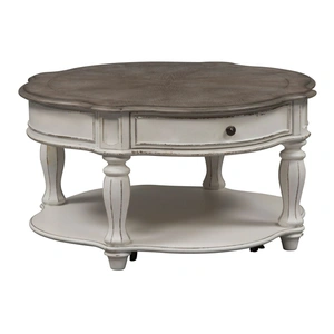 Liberty Furniture Magnolia Manor Round Wood Cocktail Table | Liberty
