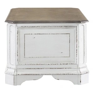 Liberty Furniture Magnolia Manor Wood Storage Trunk, Antique White & Weathered Bark
