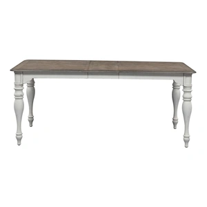 Liberty Furniture Magnolia Manor Rectangular Wood Extendable Dining Table, Antique White & Weathered Bark