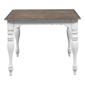 Liberty Furniture Magnolia Manor Rectangular Wood Extendable Dining Table, Antique White & Weathered Bark