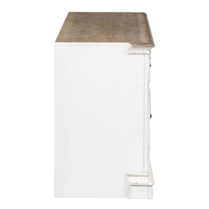 Liberty Furniture Magnolia Manor Oversized Square Cocktail Set | Antique White, Antique White & Weathered Bark