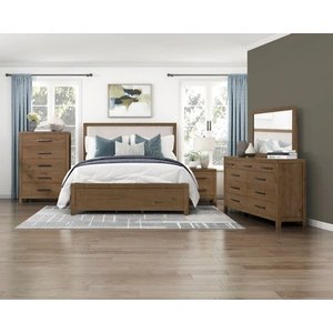 Homelegance Matisse Polyester/Wood Panel Bedroom Set, Brownish Gray/Brown