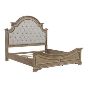 Liberty Furniture Magnolia Manor Upholstered Bed | Weathered Bisque Finish, Weathered Bisque