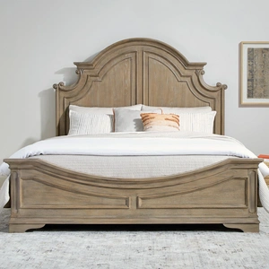 Liberty Furniture Magnolia Manor Wood Queen Size Panel Bed, Weathered Bisque
