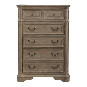 Liberty Furniture Magnolia Manor Wood Chest w/5 Drawers, Weathered Bisque