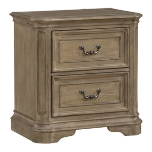 Liberty Furniture Magnolia Manor Wood Nightstand w/2 Drawers, Weathered Bisque