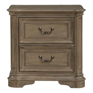 Liberty Furniture Magnolia Manor Wood Nightstand w/2 Drawers, Weathered Bisque
