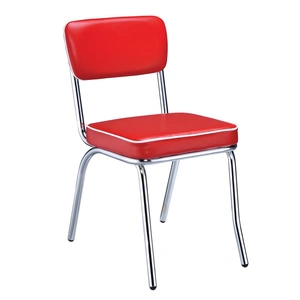 Coaster Retro Open Back Leatherette Side Chairs with Chromed Base