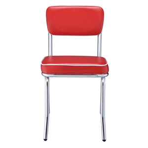 Coaster Retro Open Back Leatherette Side Chairs with Chromed Base