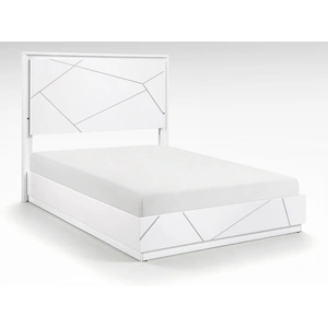 Homelegance Orlo Wood Panel Bed with LED Lighting, High Gloss White