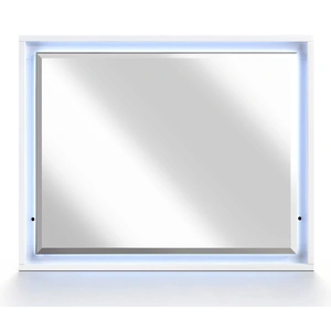 Homelegance Orlo Rectangular Wood LED Lighting Mirror, High Gloss White