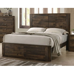 ACME Elettra Wood Panel Bed, Rustic Walnut