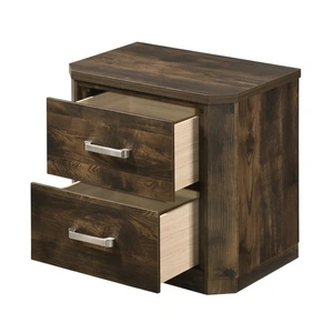 ACME Elettra Wood Nightstand w/2 Drawers, Rustic Walnut