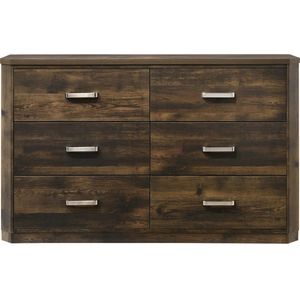 ACME Elettra Wood Double Dresser w/6 Drawers, Rustic Walnut