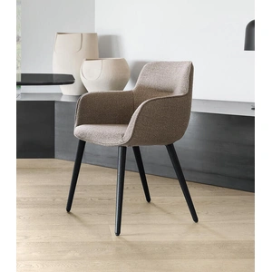 Calligaris Cocoon Fabric/Wood Customizable Upholstered Dining Armchair (Set of 4)