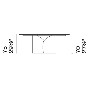 Calligaris Twins W78.7-inch Ceramic/Metal Customizable Rectangular Dining Table