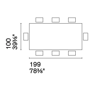 Calligaris Twins W78.7-inch Ceramic/Metal Customizable Rectangular Dining Table