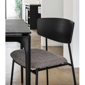 Calligaris Fifties Fabric/Metal Customizable Upholstered Dining Chair w/Wooden Back (Set of 4)