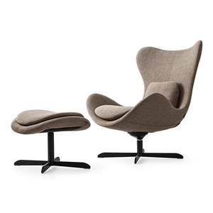Calligaris Lazy Fabric/Metal Customizable Upholstered Swivel Tilting Lounge Armchair