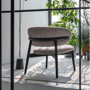 Calligaris Oleandro Fabric/Wood Customizable Upholstered Lounge Chair