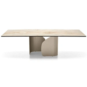Calligaris Twins W98.4-inch Ceramic/Metal Customizable Rectangular Dining Table