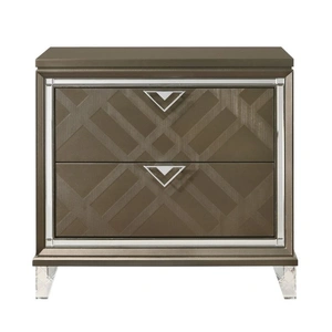 ACME Skylar Wood Nightstand w/2 Drawers, Dark Champagne