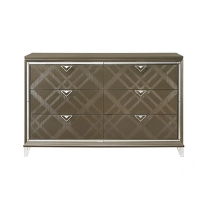 ACME Skylar Wood Double Dresser w/6 Drawers, Dark Champagne