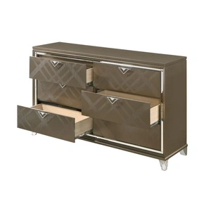 ACME Skylar Wood Double Dresser w/6 Drawers, Dark Champagne