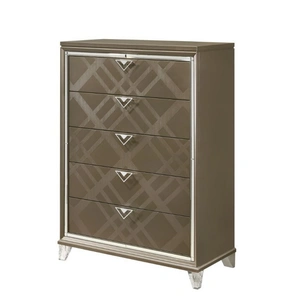 ACME Skylar Wood Chest w/5 Drawers, Dark Champagne
