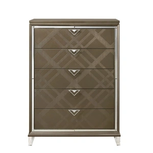 ACME Skylar Wood Chest w/5 Drawers, Dark Champagne