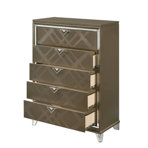 ACME Skylar Wood Chest w/5 Drawers, Dark Champagne