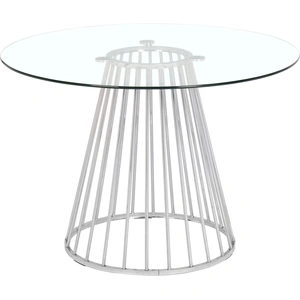 Meridian Furniture Gio 48-inch Round Glass Dining Table with Metal Base