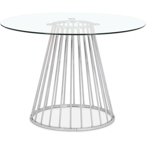 Meridian Furniture Gio 48-inch Round Glass Dining Table with Metal Base