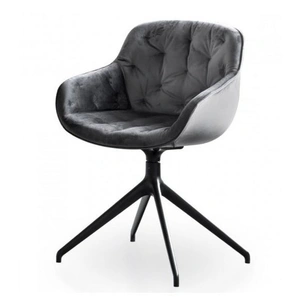 Calligaris Igloo Soft Fabric/Metal Customizable Dining Armchair w/360° Swivel/Return (Set of 4)