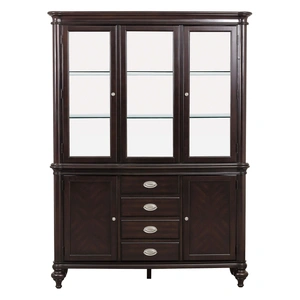 Homelegance Marston Classic Glass/Wood China Cabinet, Dark Cherry