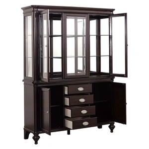 Homelegance Marston Classic Glass/Wood China Cabinet, Dark Cherry