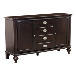 Homelegance Marston Classic 2-Door 4-Drawer Wood Veneer Buffet, Dark Cherry
