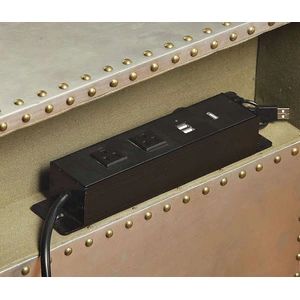 AF Modern Brancaster Aluminum Nightstand w/USB Power Dock