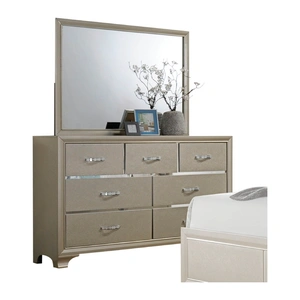ACME Carine Wood Mirror, Champagne